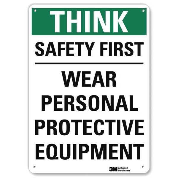Safety Sign, Reflective Alum, 10inHx7inW