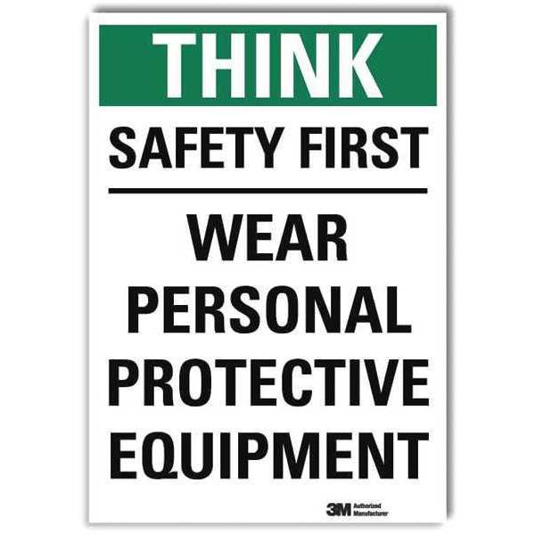 Safety Decal, 14 in Height, 10 in Width, Reflective Sheeting, Vertical Rectangle, English