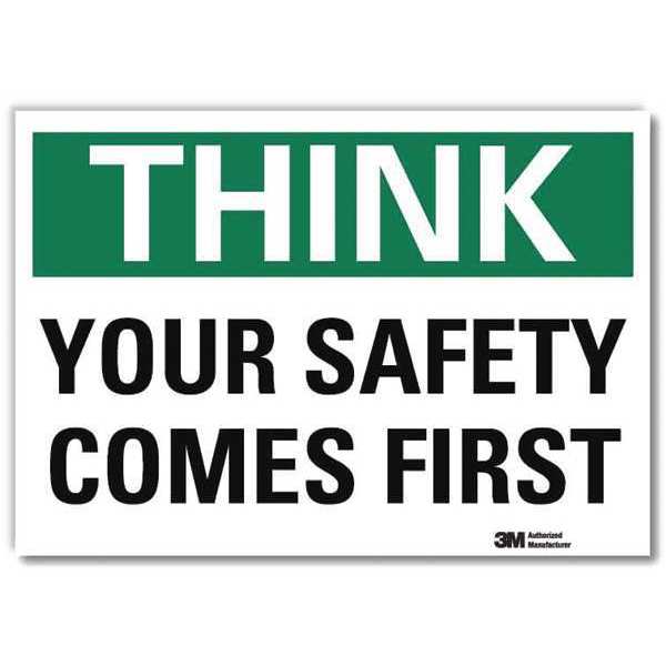 Safety Decal, 5 in H, 7 in W, Reflective Sheeting, English, U7-1352-RD_7X5