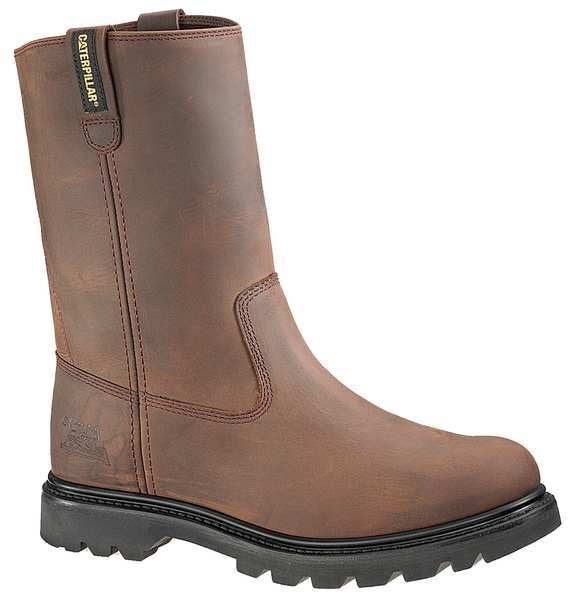 Size 12W Men's Wellington Boot Steel Work Boot, Brown