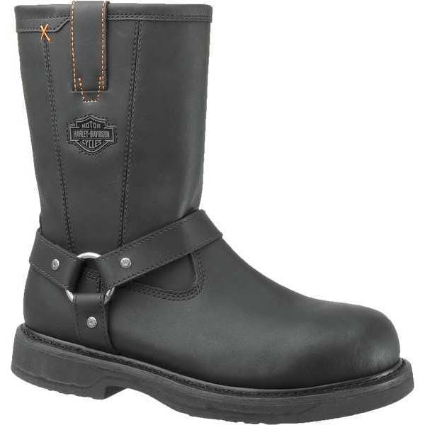 Size 10-1/2 Men's Wellington Boot Steel Work Boot, Black