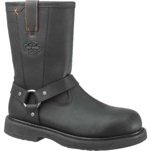 Size 9 Men's Wellington Boot Steel Work Boot, Black