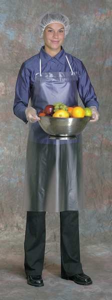 Bib Apron, 45inLx36inW, Clear, 8 mil, PK12