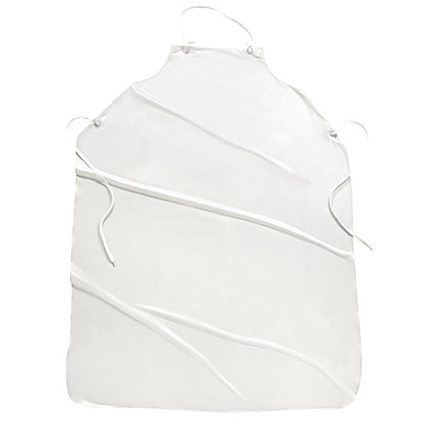Bib Apron, 45inLx36inW, White, 8 mil, PK12