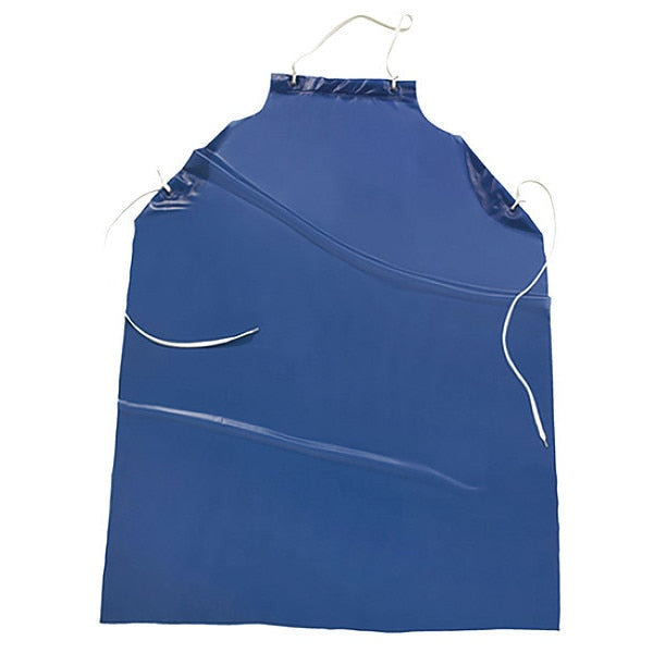 Bib Apron, 45inLx36inW, Blue, Vinyl, PK12
