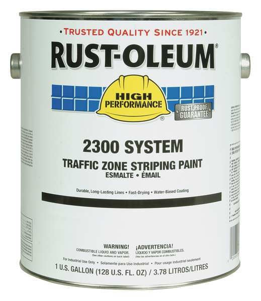 Traffic Zone Striping Paint, 1 gal., Traffic Yellow, Water -Based
