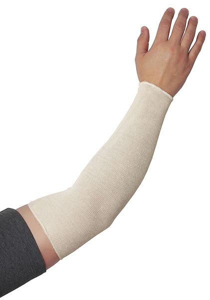 Disposable Sleeve, Cotton, Seamless Knit, 18 in Length, White, Universal Size