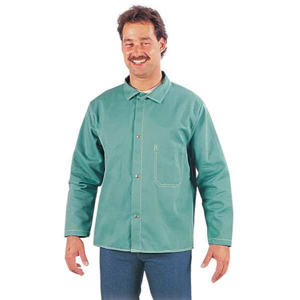Flame Resistant Jacket, Green, Flame Resistant Cotton, L