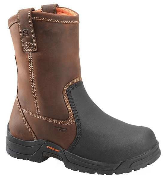 Work Boots, Mens, 9, D, Pull On, 10inH, Brn, PR