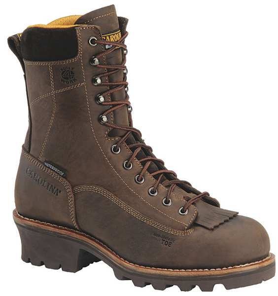 Size 14 Men's Logger Boot Composite Work Boot, Brown