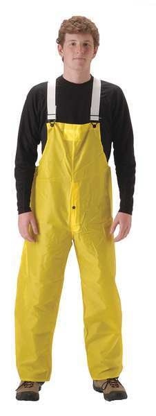Rain Bib Overall, XL, PU/Nylon, 4.5 oz.