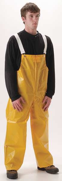 Rain Bib Overall, XL, PU/Nylon, 5.5 oz.