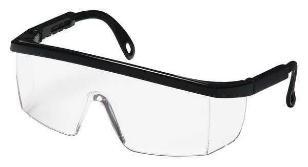 Safety Glasses, Wraparound Clear Polycarbonate Lens, Scratch-Resistant