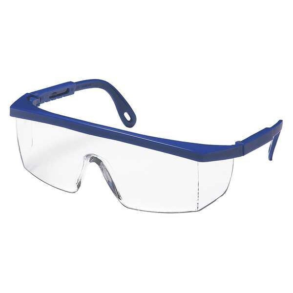 Safety Glasses, Wraparound Clear Polycarbonate Lens, Scratch-Resistant