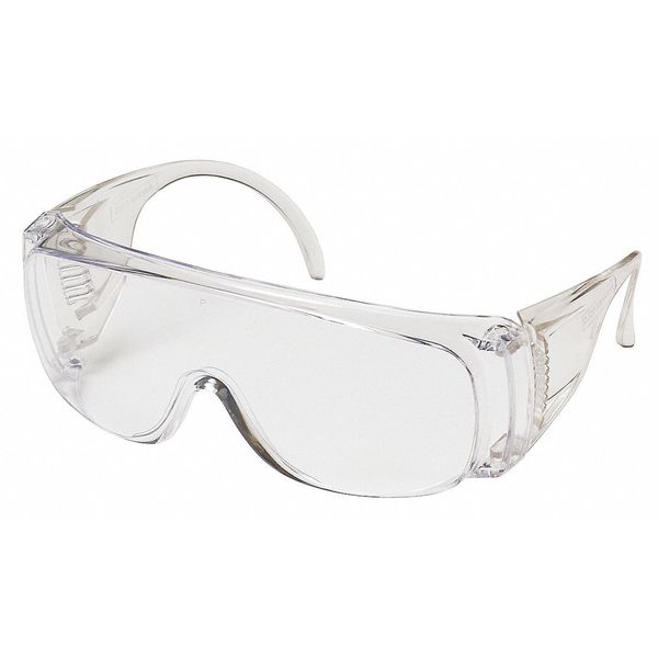 Solo Safety Glasses, OTG, Anti-Scratch, Universal, Clear Frame, Clear Lens