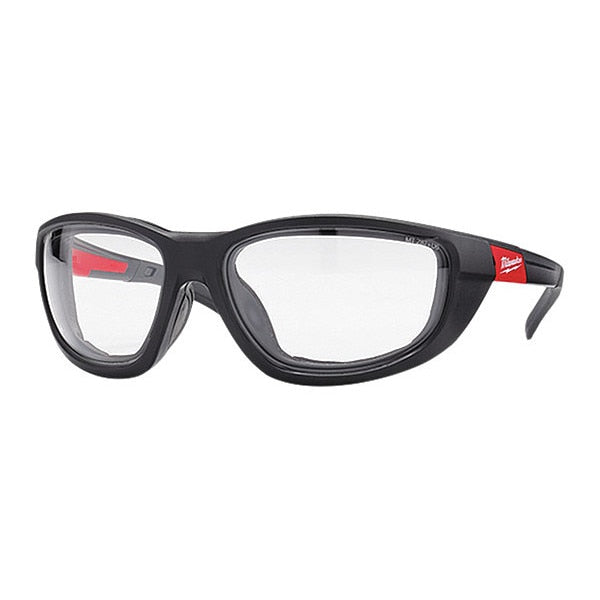 Safety Glasses, Wraparound Clear Polycarbonate Lens, Impact-Resistant, 12PK