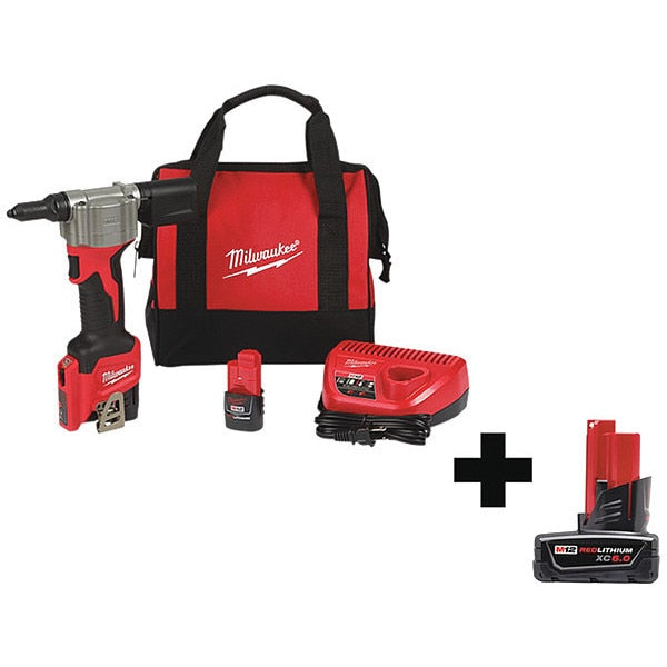 Rivet Tool Kit, 12V, Cordless, 10-3/4