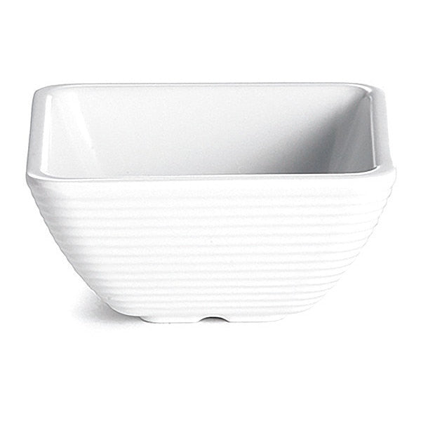 Sq Wht Ribbed Ramekin, Melmn, 3OZ
