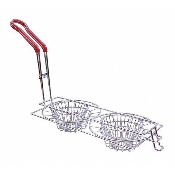 Dbl Taco Cups Fry Bskt, Nickel Pltd, 6