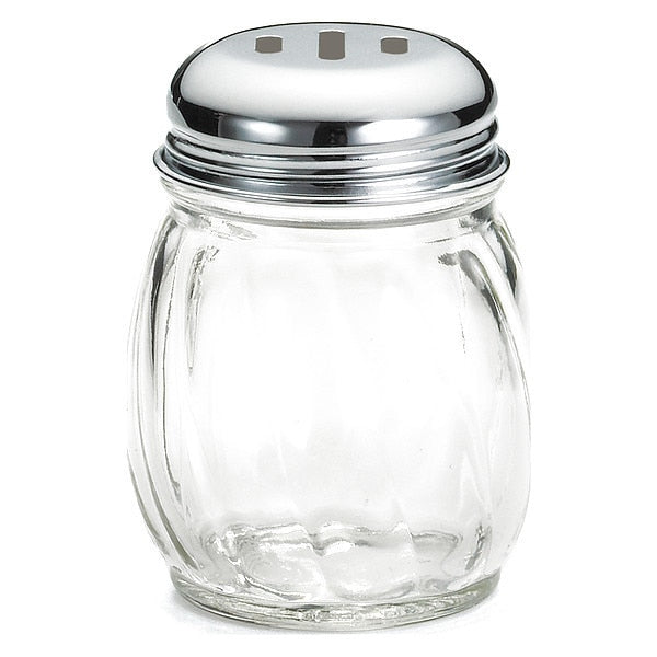 Swirl Glass Shkr, Chrm Metal Top, 6OZ, PK12