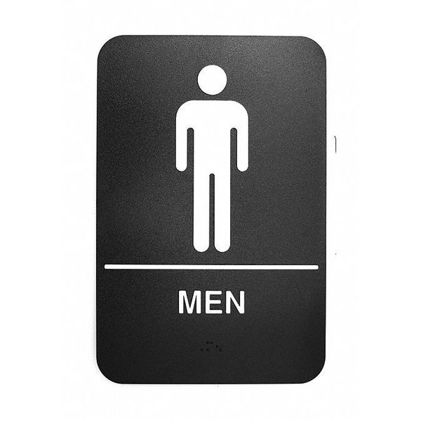 Braille Plst Sign, Men, ADA, 6