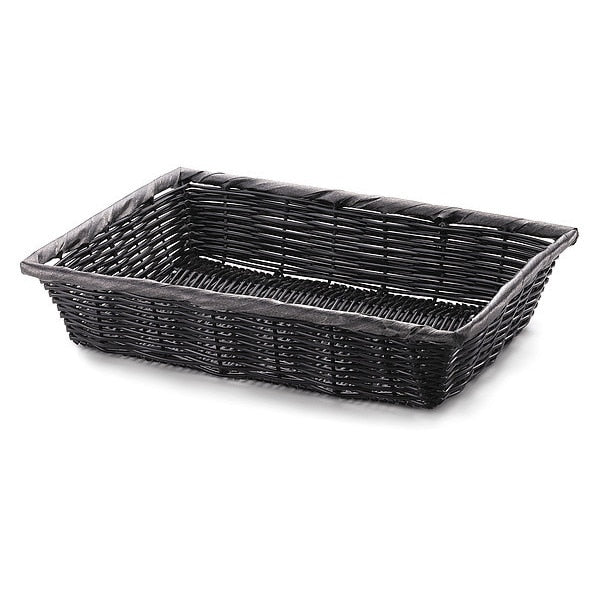 Handwoven Srvng Bskt, Rect, Blk, 14