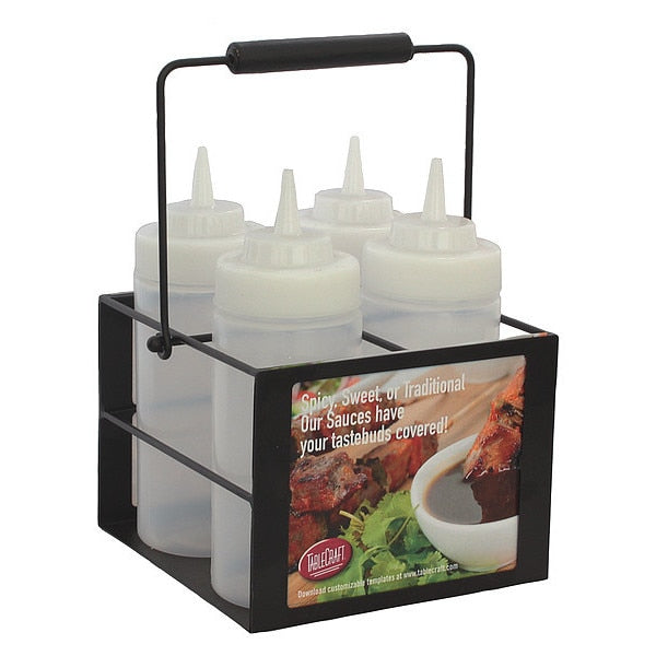 Sqeeze Bottle Caddy, Black, Holds 4