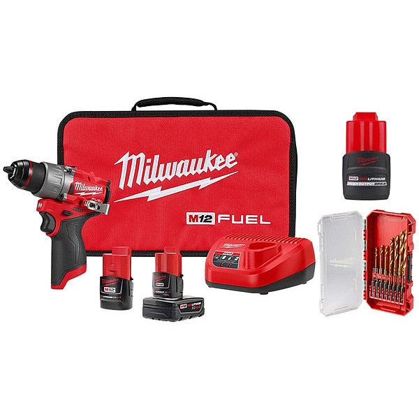 Drill/Driver Kit, Keyless, 12V DC, 2.5 lb