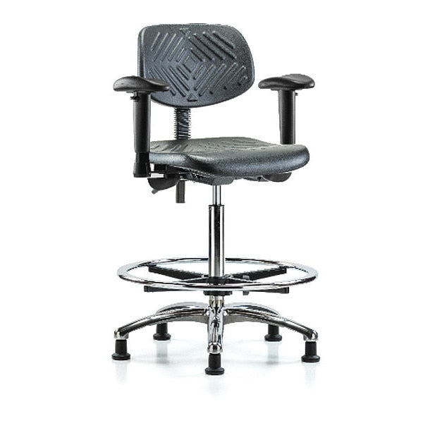 Chair, Poly, High Bench, Chr AA CF Glides