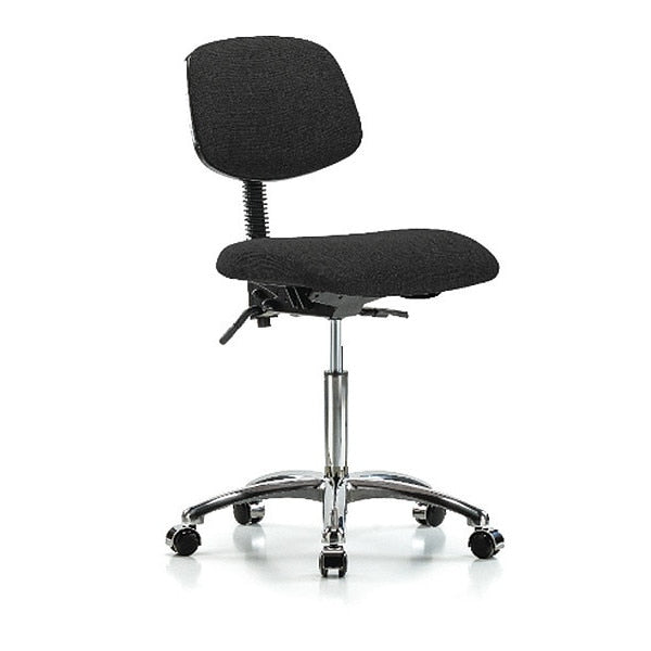 Chair, Fabric, Med Bench, Chr Casters, Blk