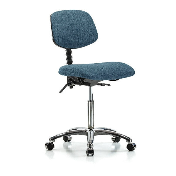 Chair, Fab, Med Bench, Chr Tilt Casters, Blu