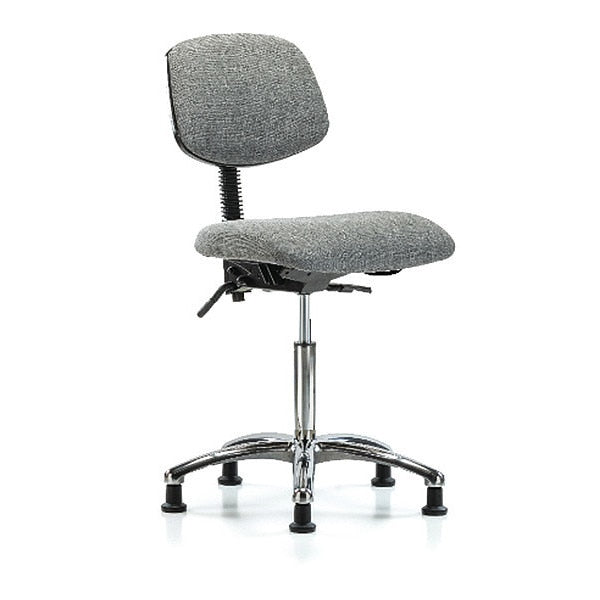 Chair, Fabric, Med Bench, Chrome Glides, Gry