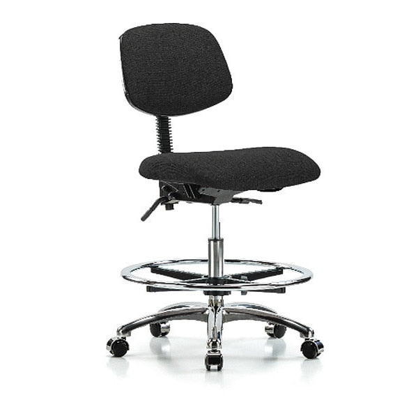 Chair, Fab, Med Bench, Chr Tilt CF Cast, Blk, Color: Black