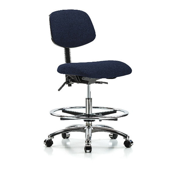 Chair, Fab, Med Bench, Chr CF Casters, Nav