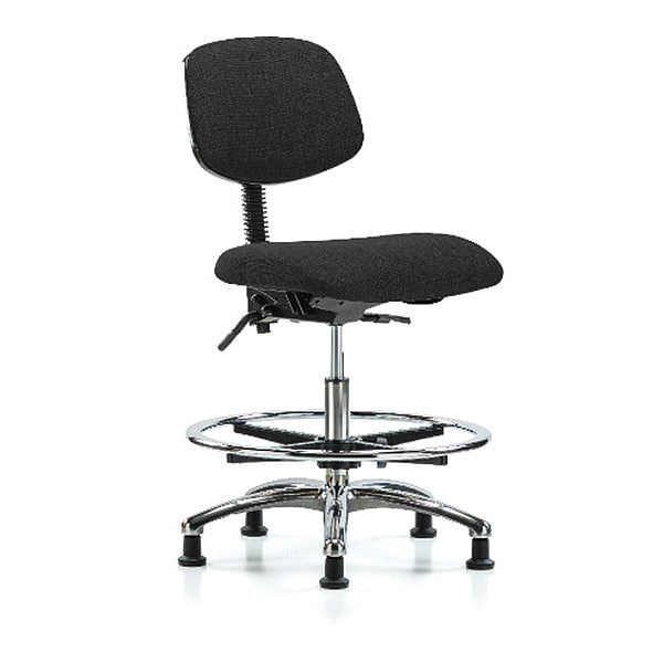 Chair, Fabric, Med Bench, Chr CF Glides, Blk