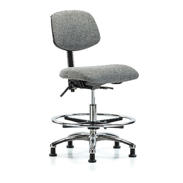 Chair, Fabric, Med Bench, Chr CF Glides, Gry
