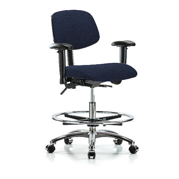 Chair, Fab, Med Bench, Chr AA CF Cast, Nav