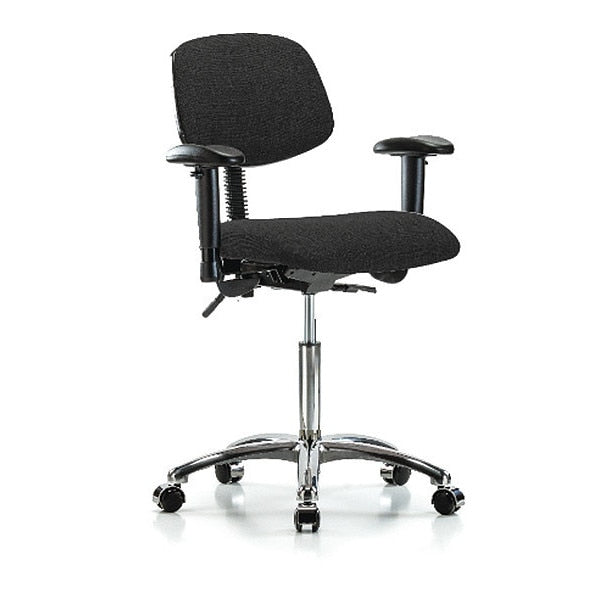 Chair, Fab, Med Bench, Chr Tilt AA Cast Blk