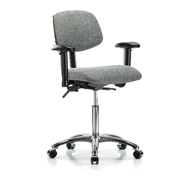Chair, Fab, Med Bench, Chr Tilt AA Cast Gry
