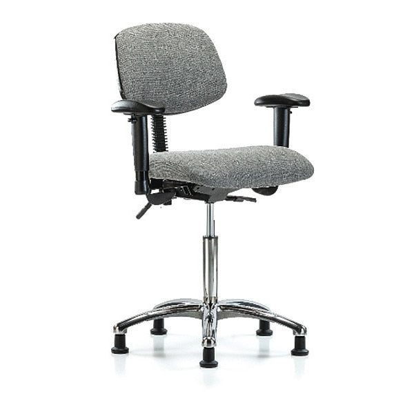 Chair, Fabric, Med Bench, Chr AA Glides, Gry