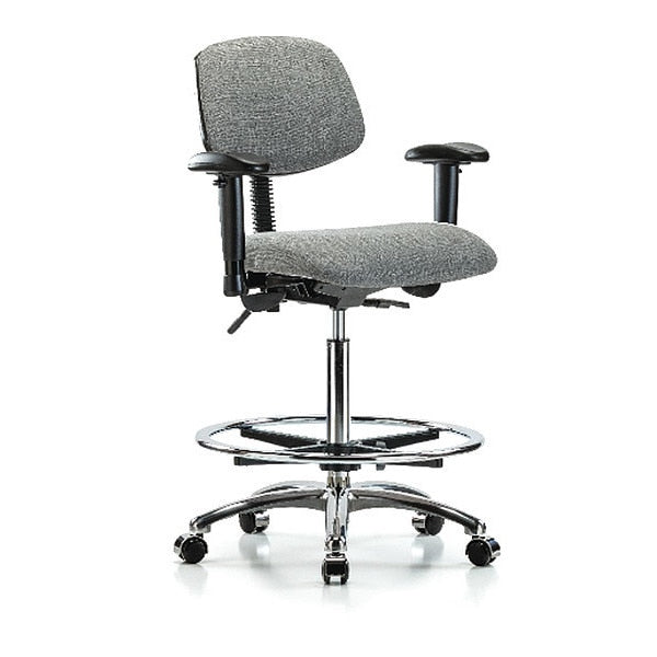 Chair, Fab, Hi Bench, Chr AA CF Casters, Gry