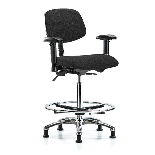 Chair, Fab, Hi Bench, Chr AA CF Glides, Blk