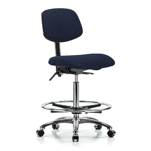 Chair, Fabric, Hi Bench, Chr CF Casters, Nav