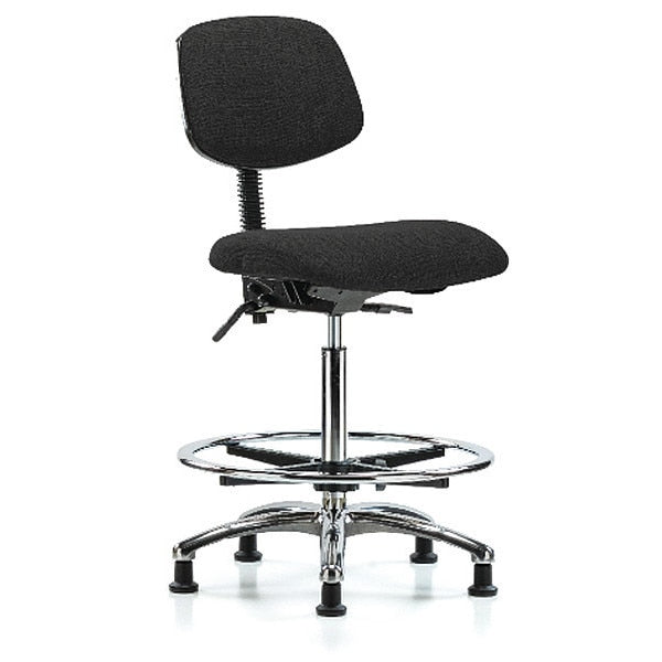Chair, Fabric, Hi Bench, Chr CF Glides, Blk