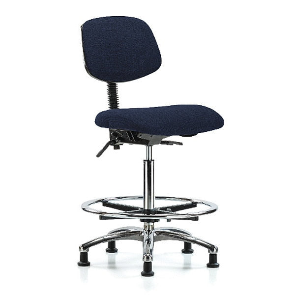 Chair, Fabric, Hi Bench, Chr CF Glides, Nav
