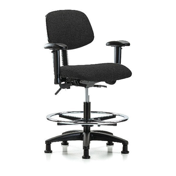 Chair, Fabric, Med Bench, AA CF Glides, Blk