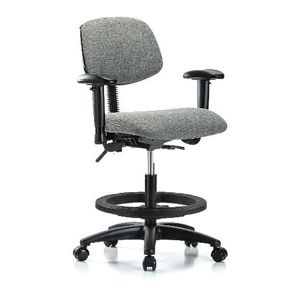 Chair, Fabric, Med Bench, AA BF Casters, Gry
