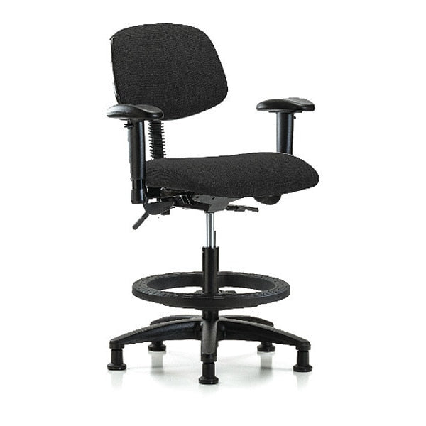 Chair, Fabric, Med Bench, AA BF Glides, Blk