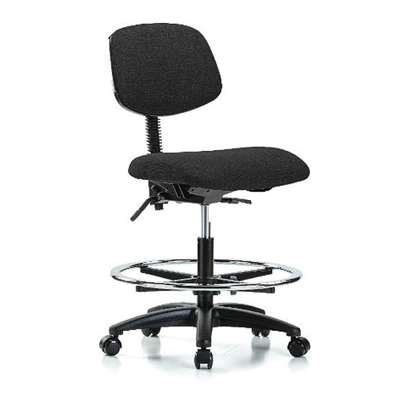 Chair, Fabric, Med Bench, CF Casters, Blk, Color: Black