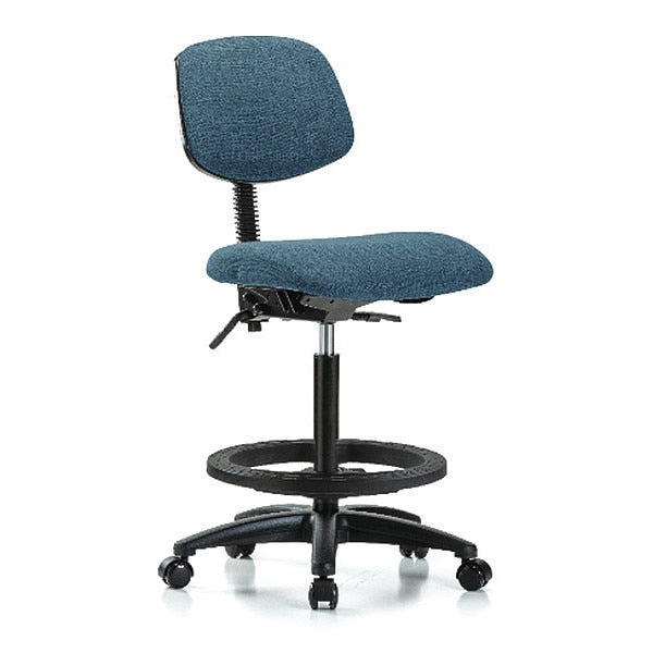 Chair, Fab, Hi Bench, Tilt BF Casters, Blu, Arm Style: No Arms